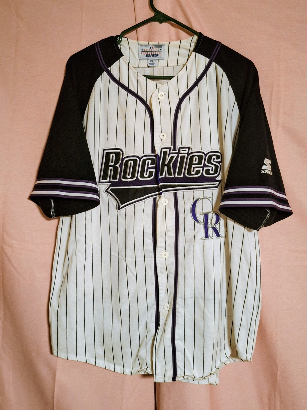 Colorado Rockies StarterBaseball Jersey White Black Size XL